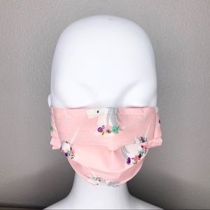 Cute Pink Unicorn Mask w Nose Wire & Pocket